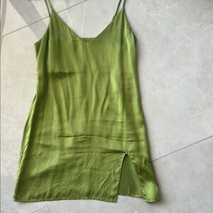 Reformation Lime Green Slip Dress